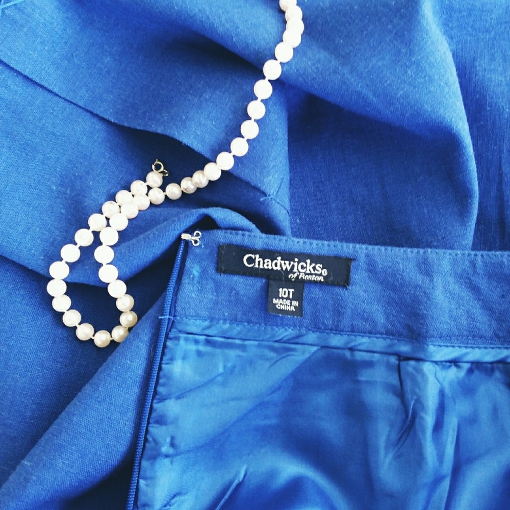 Chadwicks of Boston Royal Blue Pencil Skirt 10 - Picture 6 of 6